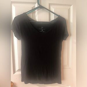 Solid black v neck